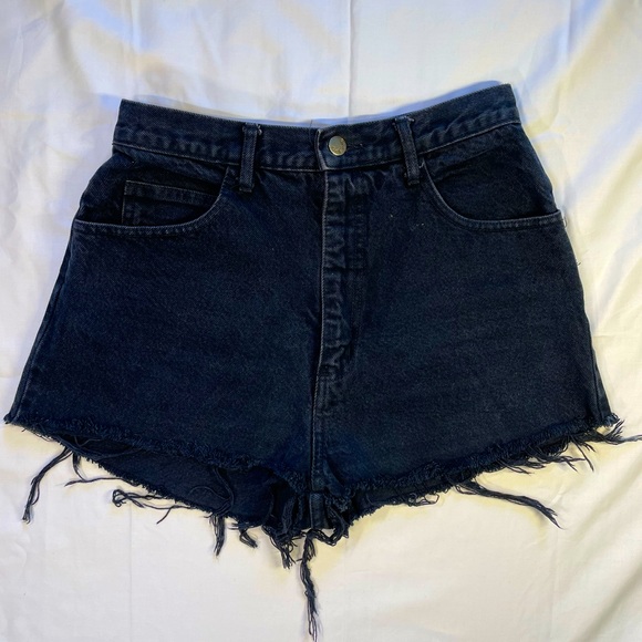 Paris Blues Vintage Black Cutoff Denim Shorts Size 11 (fits like 6/8) - Picture 1 of 8